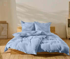 Mušelínová posteľná bielizeň, svetlomodrá, štandardná veľkosť