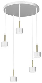 Luster na lanku ARENA 5xGX53/11W/230V biela/zlatá