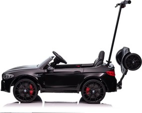 LEAN CARS BMW M5 Autíčko na batérie s rodičovskou platformou Čierne lakované