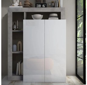 Skriňa LENOR biela/šedý betón