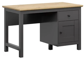 Písací stolík BRW Hesen BIU1D1S (grafit + dub artisan). Akcia -22%. Vlastná spoľahlivá doprava až k Vám domov. 1062503