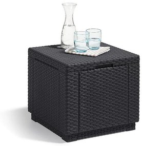 Deokork Záhradný ratanový taburet CUBE (antracit) ZADARMO PODUŠKA