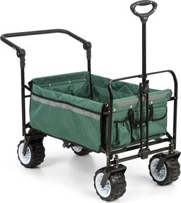 Waldbeck Easy Rider, ťahací vozík, do 70 kg, teleskopická tyč, sklopný, zelený