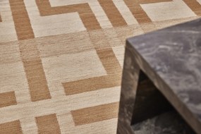 Diamond Carpets India, Ručne viazaný kusový koberec Leonidas DESP P124 Beige Mix, 80x150, béžová, hnedá, chodba / predsieň