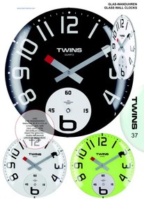Nástěnné hodiny Twins 363 black 35cm