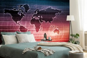 Samolepiaca tapeta mapa sveta so zaujímavým pozadím - 300x200