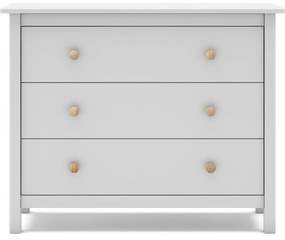 Biela nízka detská komoda z borovicového dreva 100x80 cm Max – Marckeric