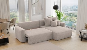 Rohová sedačka Baria (P) (svetlohnedá). Akcia -20%. Vlastná spoľahlivá doprava až k Vám domov. 1133082