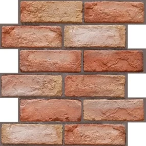 Samolepiace PVC 3D panely 540, rozmer 30 x 30 cm, 3D tehla červená s hnedou škárou, IMPOL TRADE