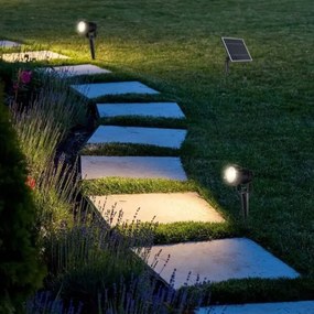 SADA 2x LED Vonkajšia solárna lampa 2xLED/1,2W/3,7V IP65 3000K 4000 mAh