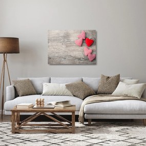 Sklenený obraz - Srdiečka (70x50 cm)
