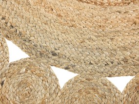 Okrúhly jutový koberec ⌀ 120 cm béžový GOLGEN Beliani