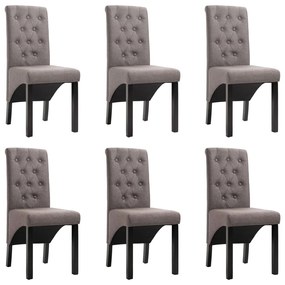 Jedálenské stoličky 6 ks sivo-hnedé látkové 276982