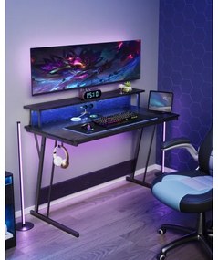 Písací stôl SOLEA-X s podsvietením, čierny