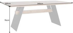 Jedálenský stôl Grand Oak 240cm dub divoký 36mm prírodný