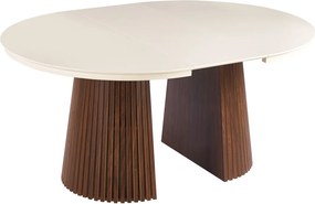 Vintino Jedálenský stôl NEVIO 120–160–200 × 120 cm – kašmír / orech