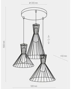 Luster na lanku SAHARA 3xE27/60W/230V