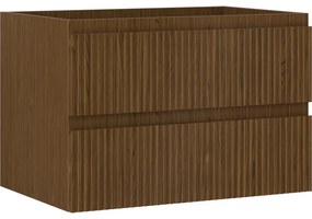 Mexen Rivel, kúpeľňová skrinka pod umývadlo 70 cm, 2 zásuvky, drážkovaná, orech, 91A20-07047-2-BFF86