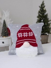 Pletená vianočná obliečka na vankúš 40 × 40 cm - Zimný škriatok