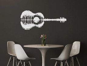 drevko Drevená nálepka na stenu Gitara Rozmer obrazu: 27 x 65 cm, Farba dekorácie: Čierna