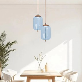 Toolight Toolight, LED sklenené stropné svietidlo APP443-CP, modrá, OSW-00574