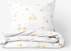 Goldea veľkonočné bavlnené posteľné obliečky - kačice 140 x 200 a 70 x 90 cm