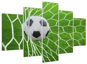 Obraz futbalovej lopty v sieti (150x105 cm)