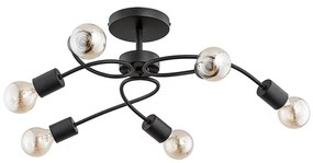 Prisadený luster HELIX 6xE27/15W/230V čierny