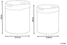 Sada 2 bavlnených košíkov biela/béžová KARDH Beliani