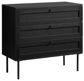 Čierna nízka komoda v dekore duba 80x75 cm Pensacola – Unique Furniture