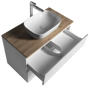 Aqualine Aqualine, ALTAIR skrinka s doskou 87,5 cm, biela/dub emporio, AI290-02