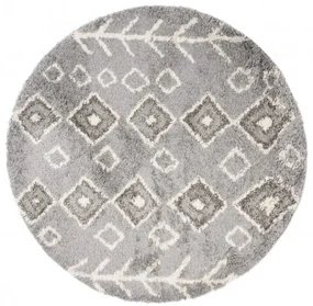 Koberec BOHO L228C tmavosivý / béžový kruh