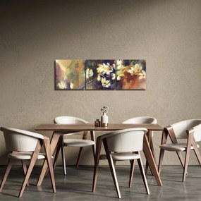 Obraz - Biele magnólie, maľba (s hodinami) (90x30 cm)