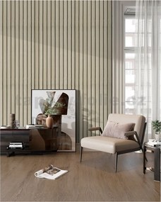Samolepiace panely na stenu TPL0000009, cena za kus, rozmer 270 cm x 48,5 cm, lamely svetlo hnedé , IMPOL TRADE