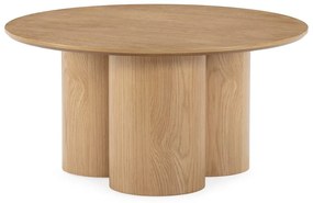 Okrúhly konferenčný stolík v dekore duba v prírodnej farbe ø 80 cm Lua – MOME