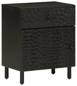 Nočný stolík, čierny 50x33x60 cm, mangový masív 356827