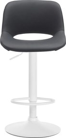 Barová stolička Camden - koženka, biely rám - Čierna