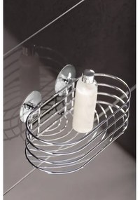 WENKO 18775100 - polica TURBO-LOC, okrúhla oceľ, 23,5 x 13,5 cm, lesklý chróm