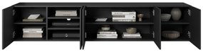 Závesný TV stolík Asha 200 cm - čierny mat