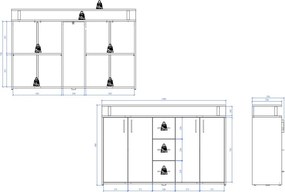 Komoda Drift, dub artisan/kašmírová béžová