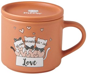 Oranžové/béžové porcelánové hrnčeky v súprave 2 ks 350 ml Cats – Brandani