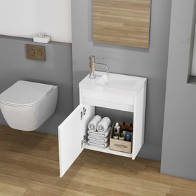 Závesná skrinka s umývadlom Houseland Lila 40 cm biela