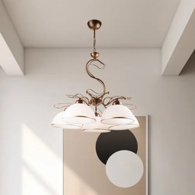 Luster na reťazi COBRA 5xE27/60W/230V bronz/patina