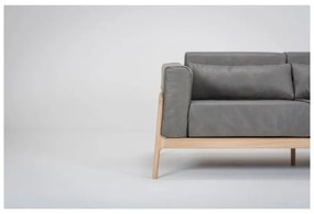 Tmavosivá pohovka s konštrukciou z masívneho dubového dreva Gazzda Fawn,180 cm