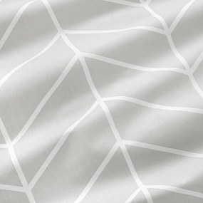 Goldea bavlnené posteľné obliečky - biely cikcak na sivom 140 x 200 a 70 x 90 cm