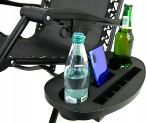 CH Záhradné skladacie relaxačné kreslo s vankúšom Zero IV - sivá