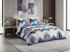 Obliečky z mikrovlákna CHEVRONIX modro-fialové Rozmer obliečky: 2 ks 70 x 80 cm | 160 x 200 cm