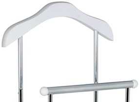 Autronic - Nemý sluha, výška 108 cm, MDF - biely matný lak, kov - chróm, nosnosť 5 kg - 84444 WT