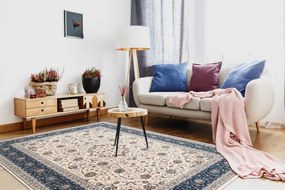 Koberec NAIN Ornament, rám 7179/51613 béžový / modrý