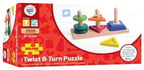 Bigjigs Toys Nasaď a otoč, drevená hračka